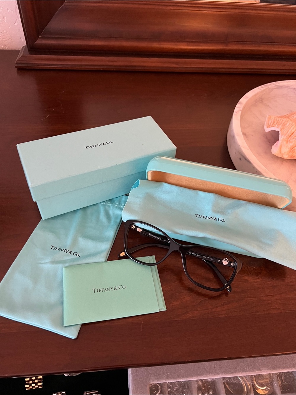 Tiffany & Co. Black Women's Optical Glasses with Tiffany Blue Accessories